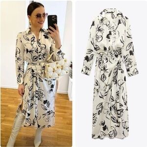 Zara NWT printed shirt dress